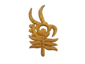 Custom Handmade Gold Bullion Wire Embroidered Patch / Handbag & Fashion Badge